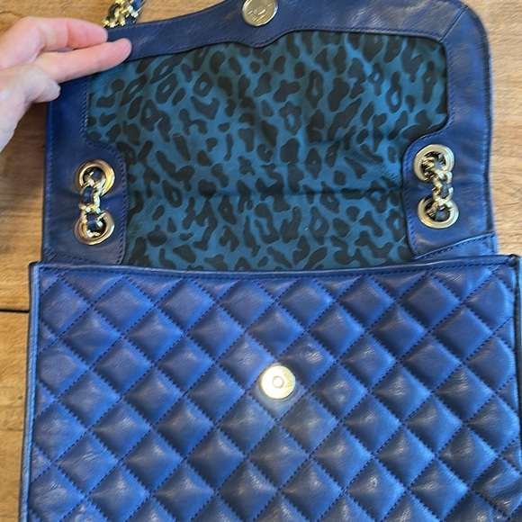 Rebecca Minkoff Large Quilted Leather Affair Bag  Blue Crossbody/Shoulder Bag - Picture 9 of 13